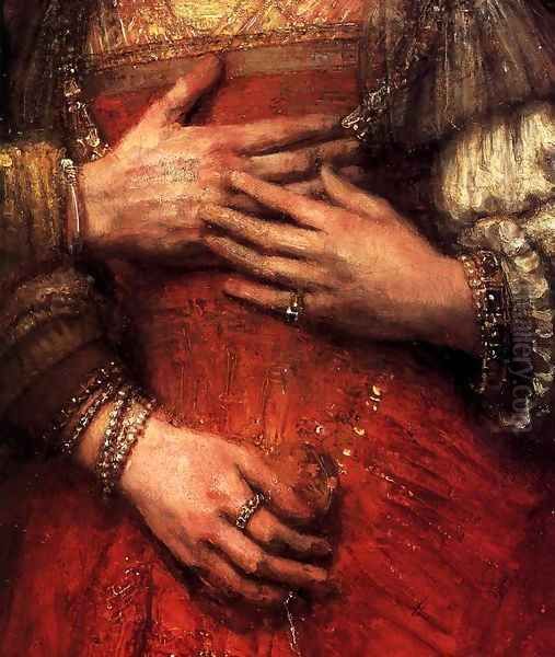 The Jewish Bride (detail) 1665 Oil Painting by Harmenszoon van Rijn Rembrandt