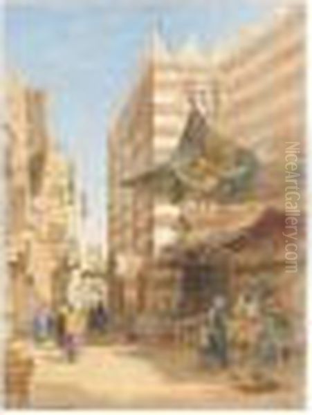 Eastern Street Scene Oil Painting by Harry Sutton Palmer