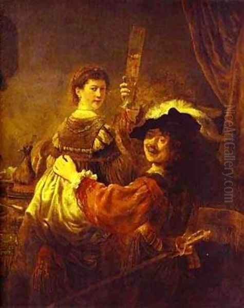 The Prodigal Son In The Tavern (Rembrandt And Saskia) 1635 Oil Painting by Harmenszoon van Rijn Rembrandt