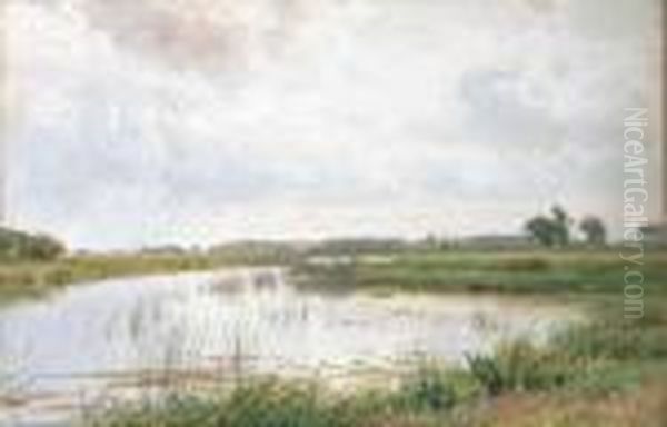 On The River Ouse Oil Painting by Harry Sutton Palmer