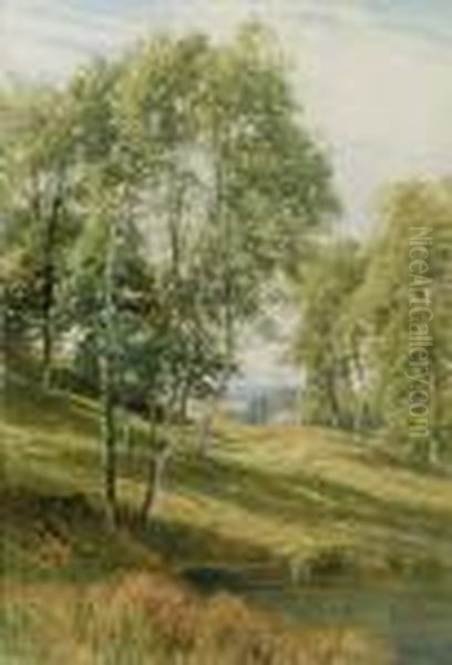 A View Of Bindon, Near Axbridge Devon Oil Painting by Harry Sutton Palmer