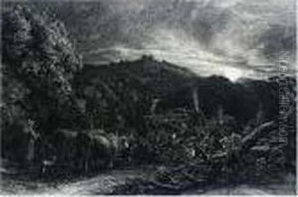 The Herdsman Oil Painting by Samuel Palmer