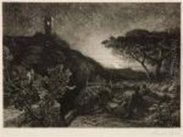 The Lonely Tower Oil Painting by Samuel Palmer