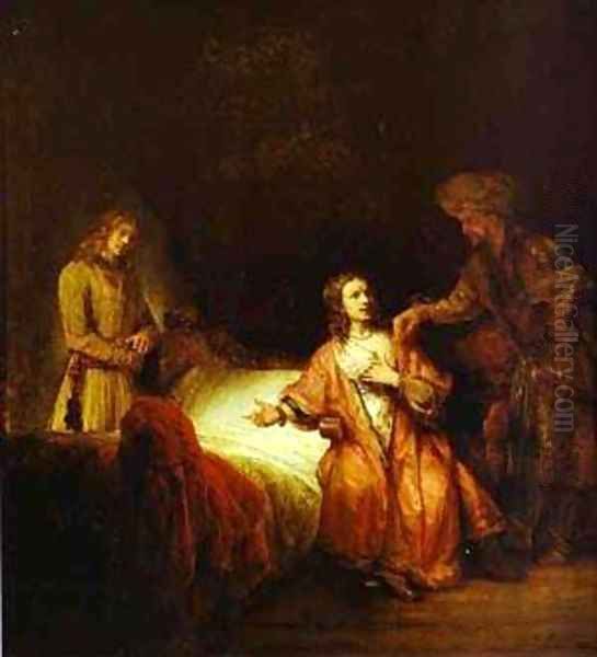 Joseph Accused By Potiphars Wife 1655 Oil Painting by Harmenszoon van Rijn Rembrandt