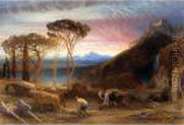 Illustration To Milton's 'lycidas' Oil Painting by Samuel Palmer