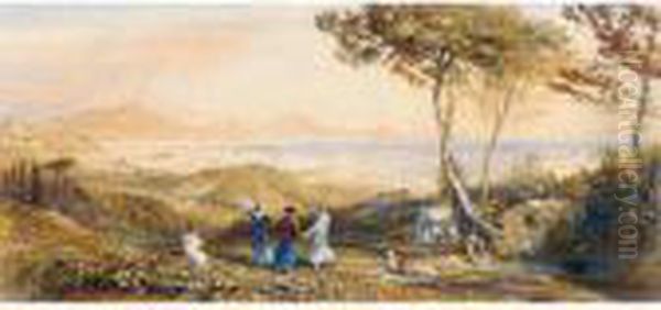 The Bay Of Naples Oil Painting by Samuel Palmer