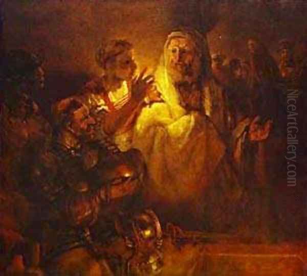 Peter Denying Christ 1660 Oil Painting by Harmenszoon van Rijn Rembrandt