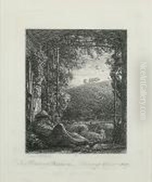 The Sleeping Shepherd (lister 6) Oil Painting by Samuel Palmer