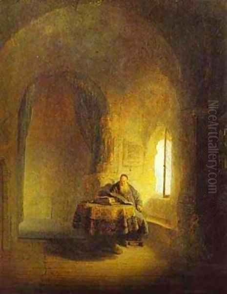 Philosopher Reading 1631 Oil Painting by Harmenszoon van Rijn Rembrandt