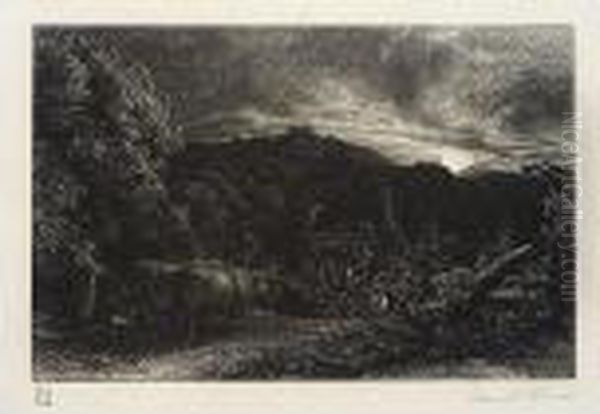 The Weary Ploughman (a.8) Oil Painting by Samuel Palmer