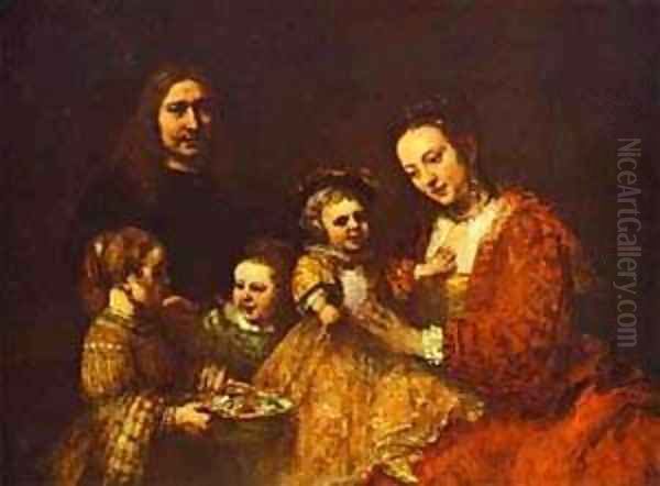 Portrait Of A Family 1668 Oil Painting by Harmenszoon van Rijn Rembrandt