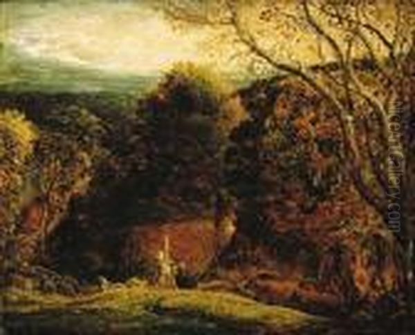 Landscape, Twilight Oil Painting by Samuel Palmer