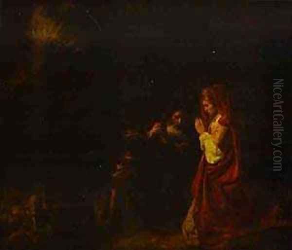 Sacrifice Of Manoah 1641 Oil Painting by Harmenszoon van Rijn Rembrandt