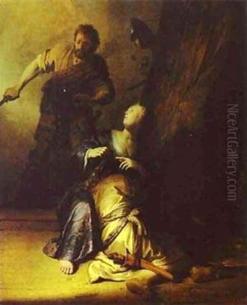 Samson Betrayed By Delilah 1629 30 Oil Painting by Harmenszoon van Rijn Rembrandt