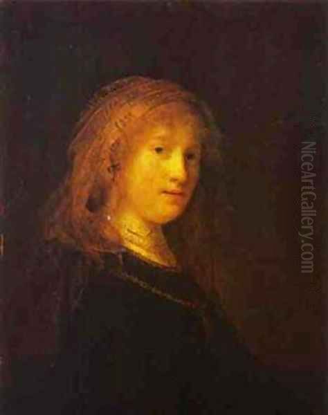 Saskia Van Uilenburgh The Wife Of The Artist 1633 Oil Painting by Harmenszoon van Rijn Rembrandt