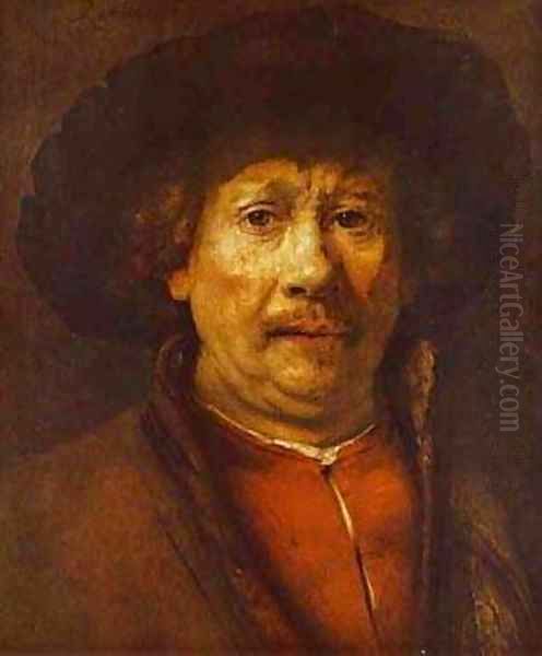 Self Portrait 1656-58 Oil Painting by Harmenszoon van Rijn Rembrandt