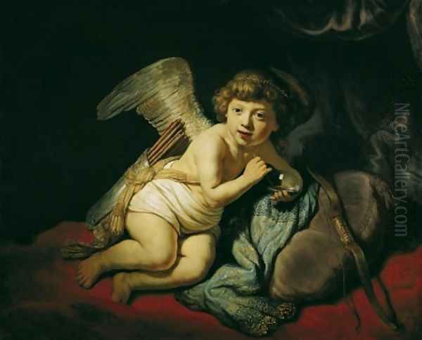 Cupid with the Soap Bubble 1634 Oil Painting by Harmenszoon van Rijn Rembrandt