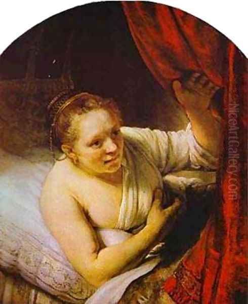 Hendrickje In Bed 1648 Oil Painting by Harmenszoon van Rijn Rembrandt