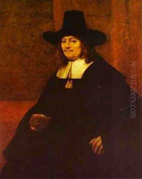 Portrait Of A Man In A Tall Hat 1662 Oil Painting by Harmenszoon van Rijn Rembrandt