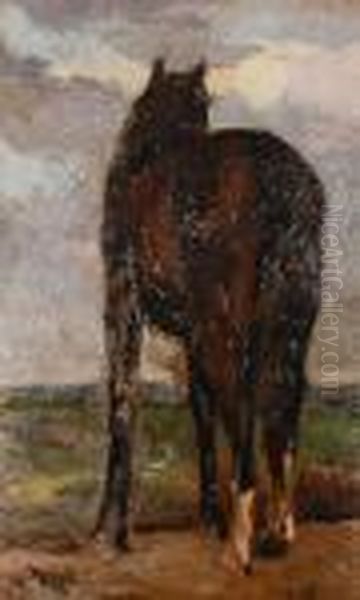 Horse In A Landscape Oil Painting by Ruggero Panerai