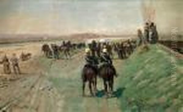 Esercitazioni Militari Oil Painting by Ruggero Panerai