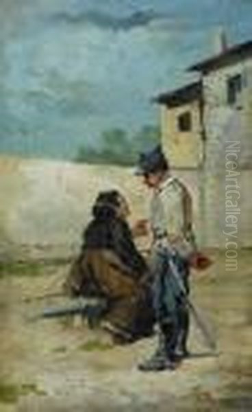 L'incontro Oil Painting by Ruggero Panerai