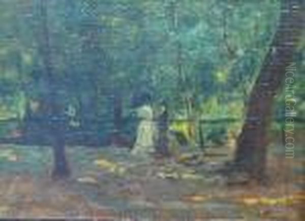 Passeggiata Al Parco Oil Painting by Ruggero Panerai