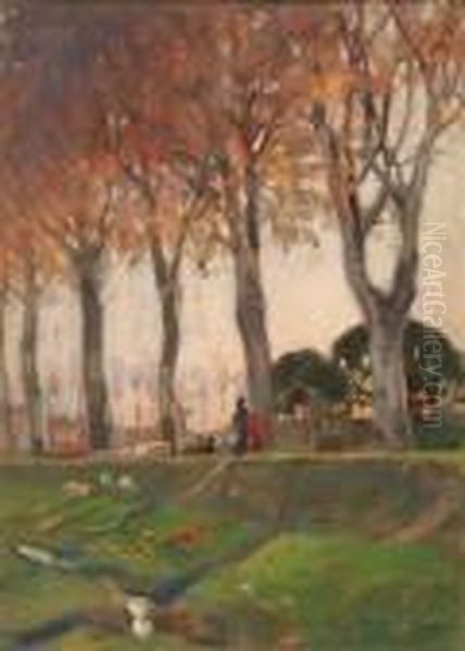 Passeggiata Nel Parco Oil Painting by Ruggero Panerai