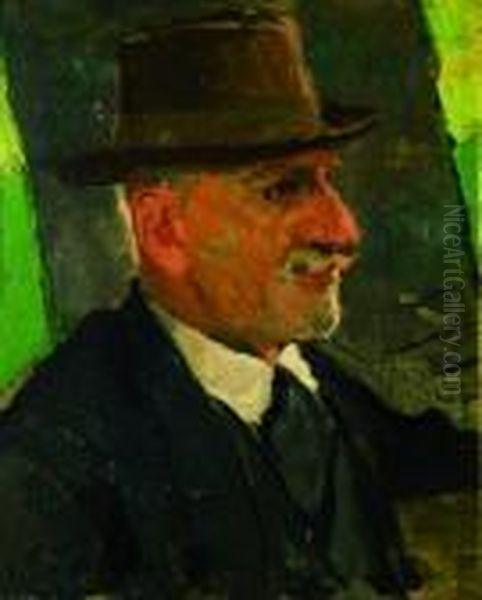 Uomo Con Cappello Oil Painting by Ruggero Panerai