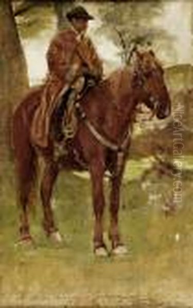 Figura A Cavallo Oil Painting by Ruggero Panerai