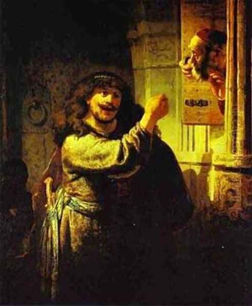 Samson Accusing His Father In Law 1635 Oil Painting by Harmenszoon van Rijn Rembrandt