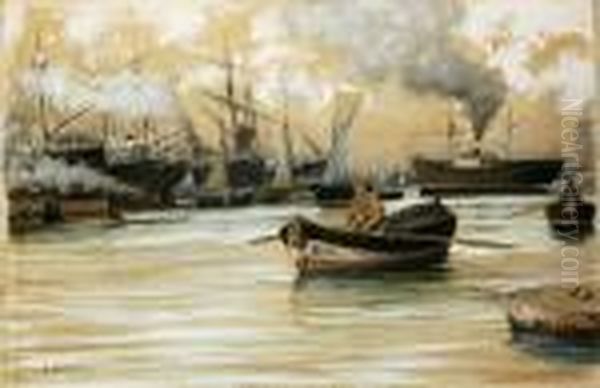 Nel Porto Oil Painting by Ruggero Panerai