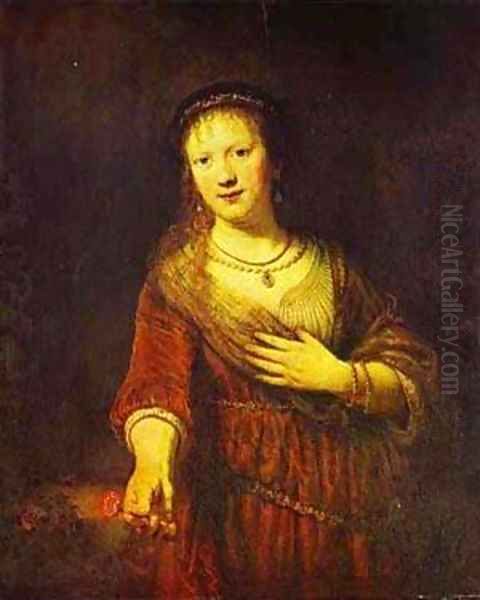 Saskia At Her Toilet 1641 Oil Painting by Harmenszoon van Rijn Rembrandt