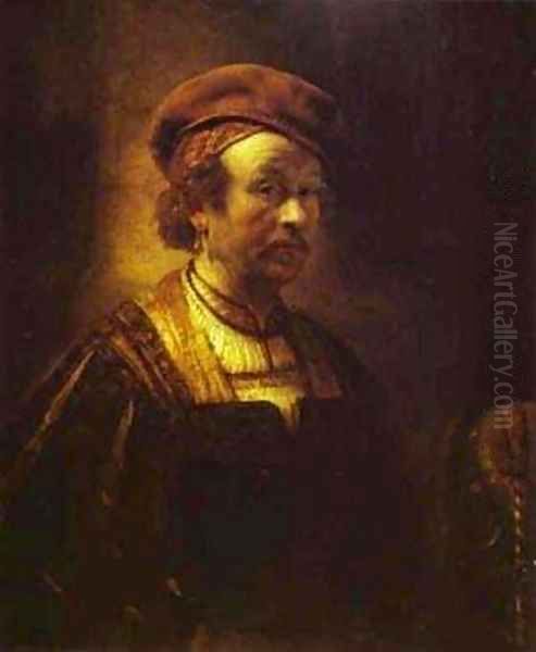 Self Portrait 1650 Oil Painting by Harmenszoon van Rijn Rembrandt