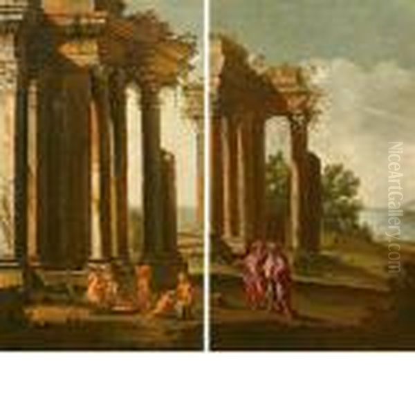 Capriccio Architettonico Oil Painting by Giovanni Niccolo Servandoni