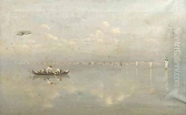 Early morning on the laguna, Venice Oil Painting by Franz Leo Ruben