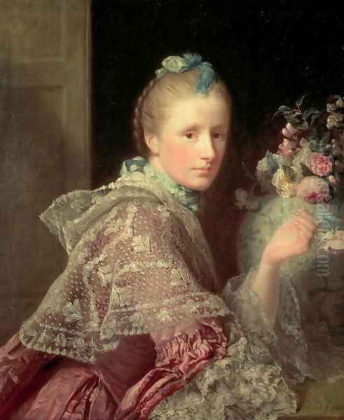 The painters wife, Margaret Lindsay, 1754-55 Oil Painting by Allan Ramsay