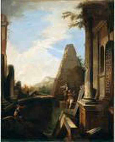 Architetture Con Figure Oil Painting by Giovanni Niccolo Servandoni