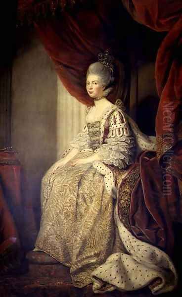 Queen Charlotte Oil Painting by Allan Ramsay