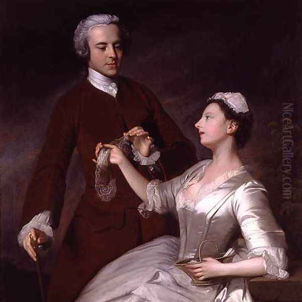 Portrait of Sir Edward and Lady Turner, 1740 Oil Painting by Allan Ramsay