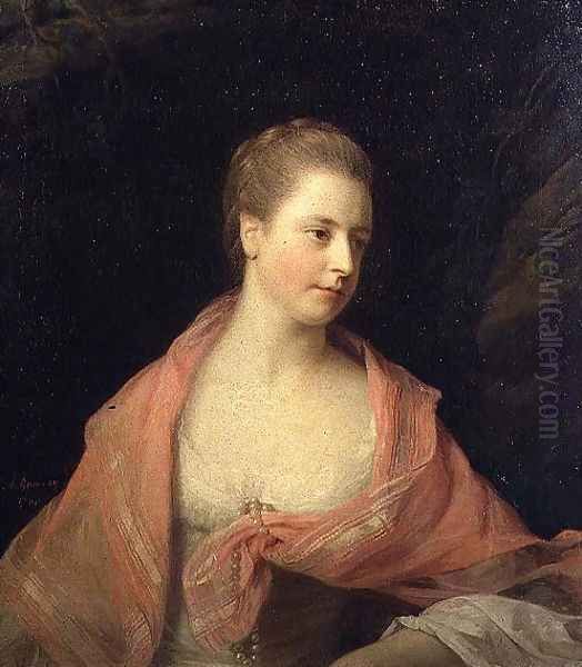 Portrait of Marie, second daughter of Sir Robert Walpole and wife of James, Earl Waldegrave Oil Painting by Allan Ramsay