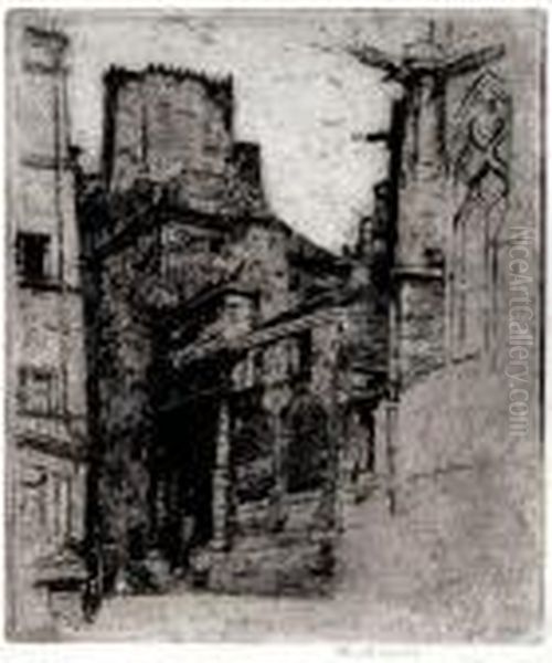 Rue Des Barres W Paryzu, Ok. 1904 Oil Painting by Jozef Pankiewicz