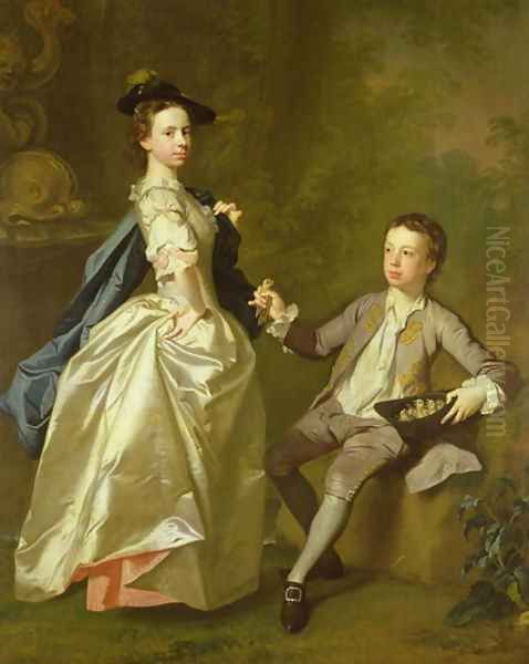 The Hon. Rachel Hamilton and her brother, the Hon. Charles Hamilton, 1740 Oil Painting by Allan Ramsay