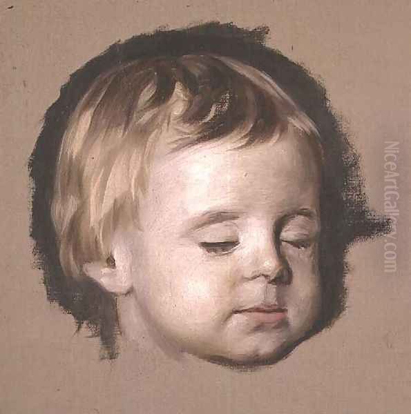 Sketch of a dead childs head Oil Painting by Allan Ramsay