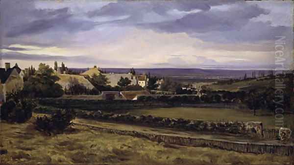 A Village in a Valley ca late 1820s Oil Painting by Allan Ramsay