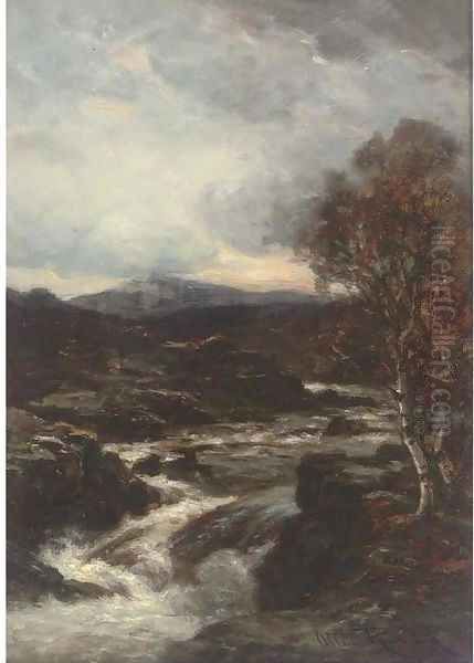 After the rain, evening on the Usk Oil Painting by Allan Ramsay