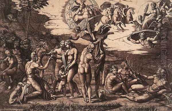 The Judgment of Paris Oil Painting by Marcantonio Raimondi