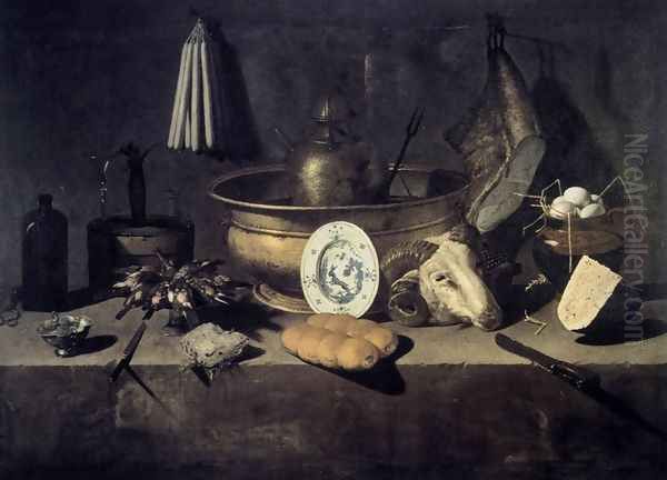 Still-Life with a Head of a Ram Oil Painting by Giuseppe Recco