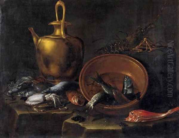 Still-Life with Fish Oil Painting by Giuseppe Recco