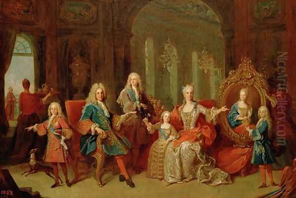 The Family of Philip V 1683-1746 of Bourbon, c.1722 Oil Painting by Jean Ranc